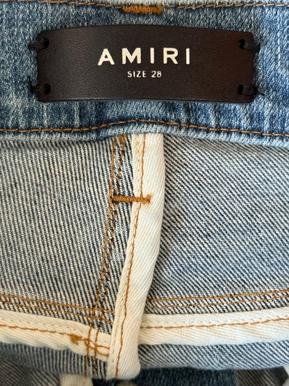 Amiri Stone Indigo & Black Suede Patch MX1 Jeans