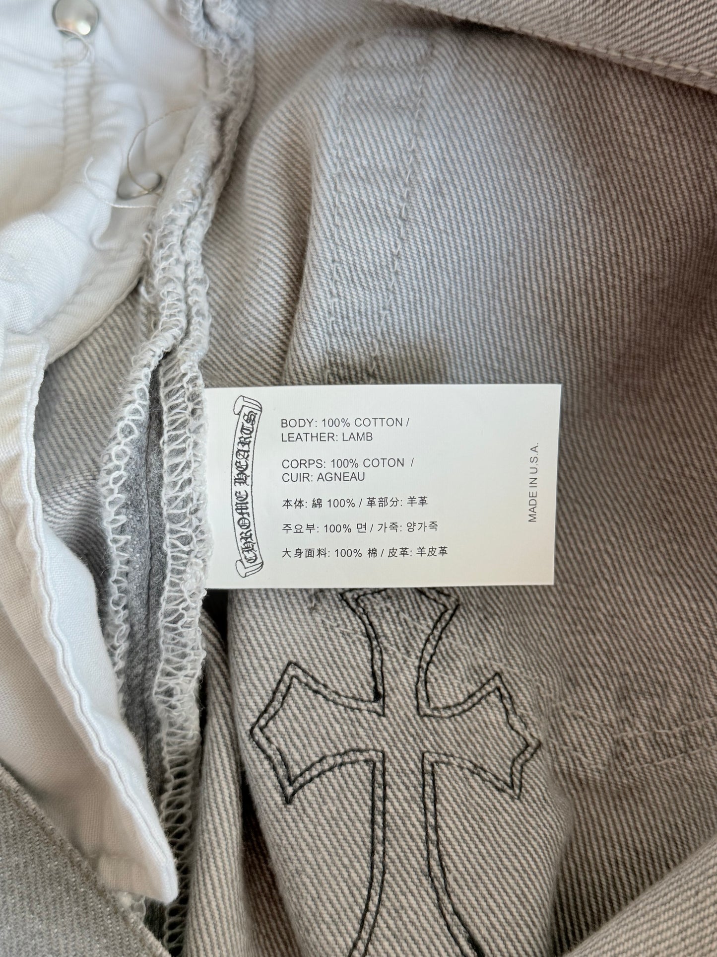 Chrome Hearts Levis Grey & Black Cross Patch Jeans