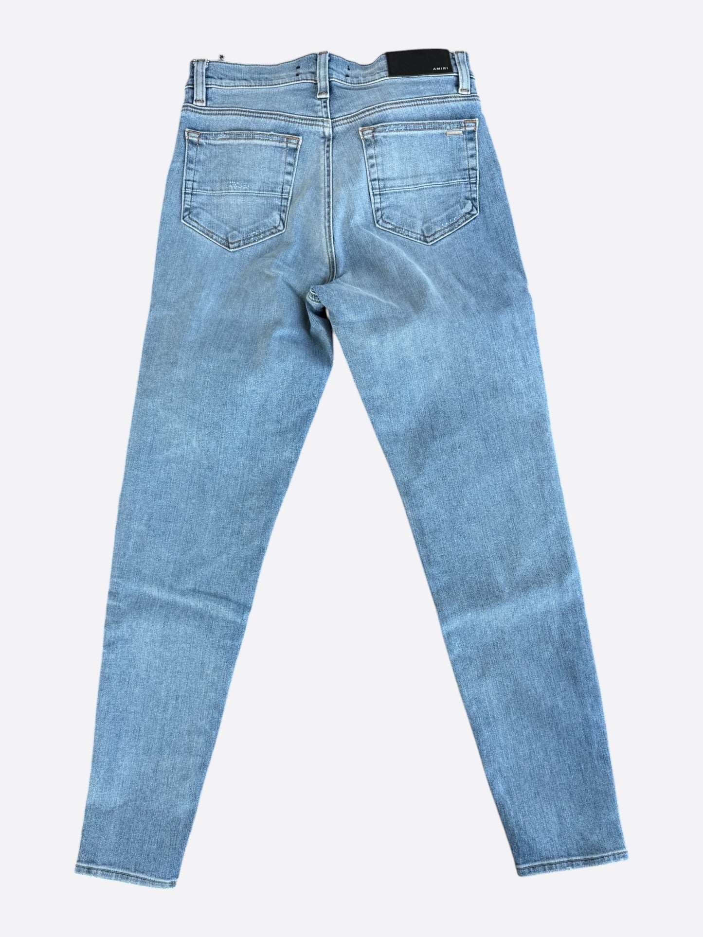 Amiri Stone Indigo & Black Suede Patch MX1 Jeans