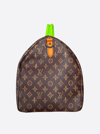 Louis Vuitton Brown Monogram Striped Keepall 55