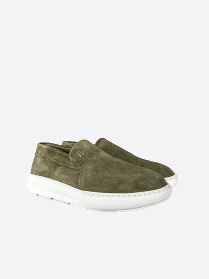 Louis Vuitton Green Suede Pacific Loafers