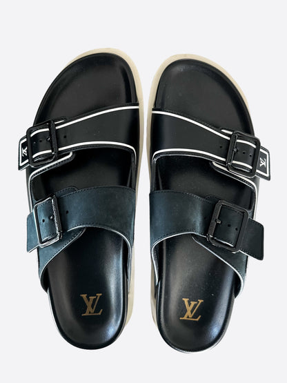 Louis Vuitton Black & Grey Trainer Mule