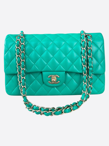 Chanel Green Quilted Lambskin Medium Flap Bag