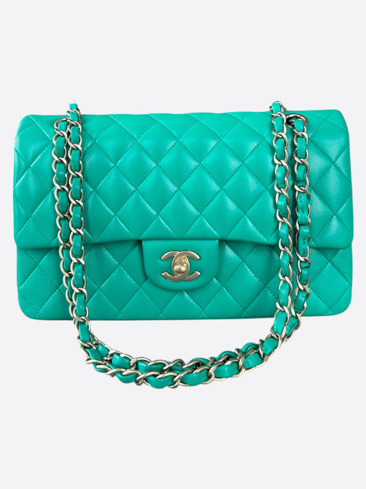 Chanel Green Quilted Lambskin Medium Flap Bag