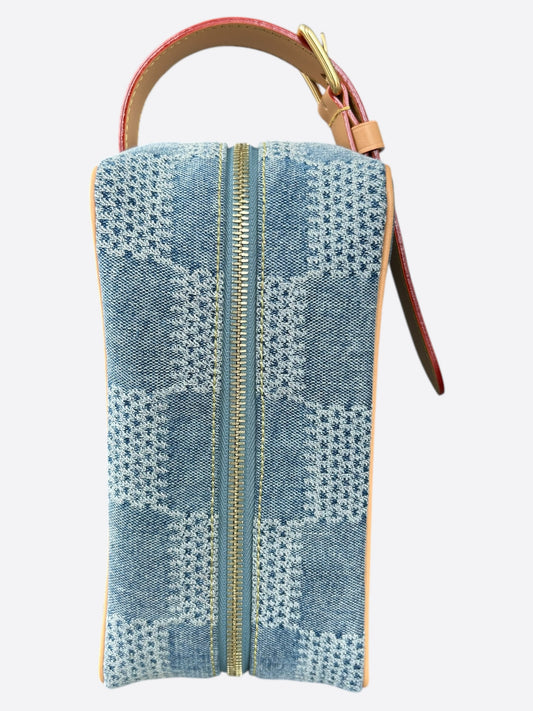 Louis Vuitton Blue Denim Damier Dopp Kit