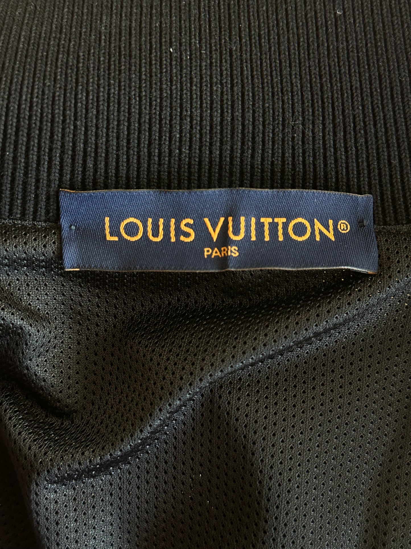 Louis Vuitton Black & Blue Logo Panelled Track Jacket