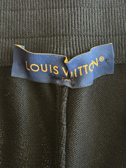 Louis Vuitton Black & Blue Logo Panelled Sweatpants