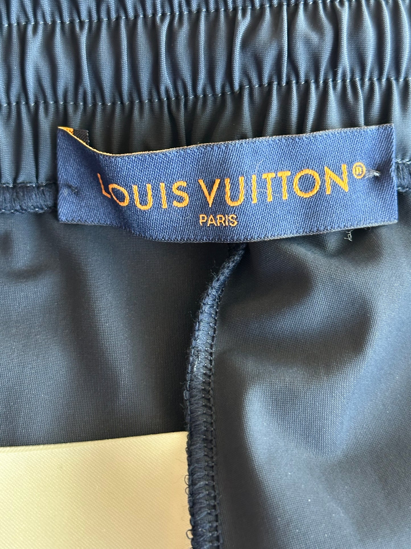 Louis Vuitton Navy & Beige Monogram Trackpants