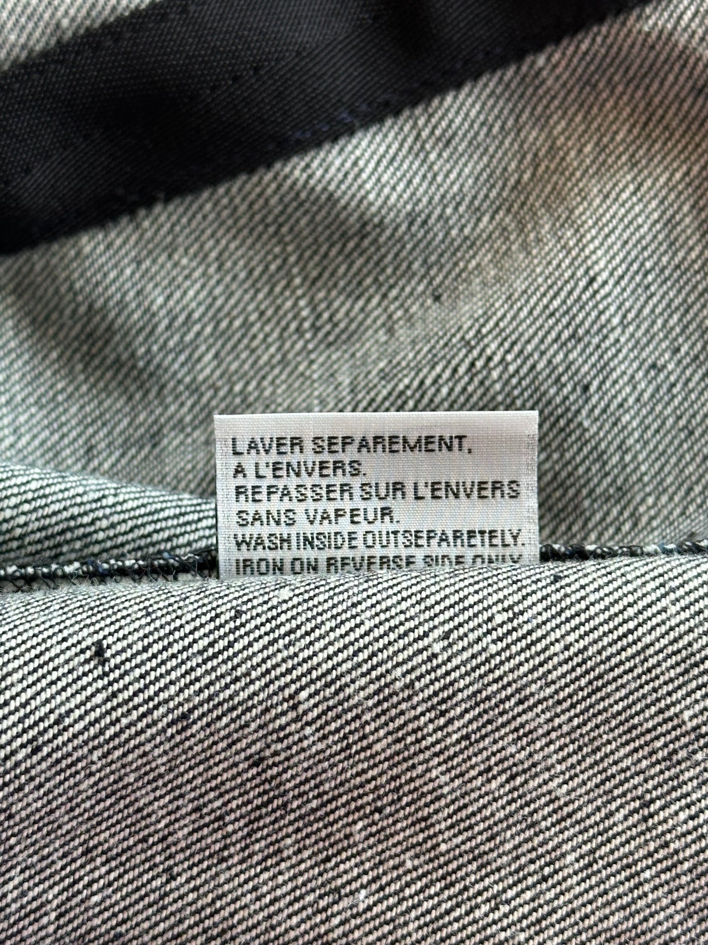 Dior Sacai Blue & Black Embroidered Logo Denim Jacket