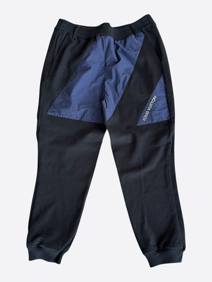 Louis Vuitton Black & Blue Logo Panelled Sweatpants