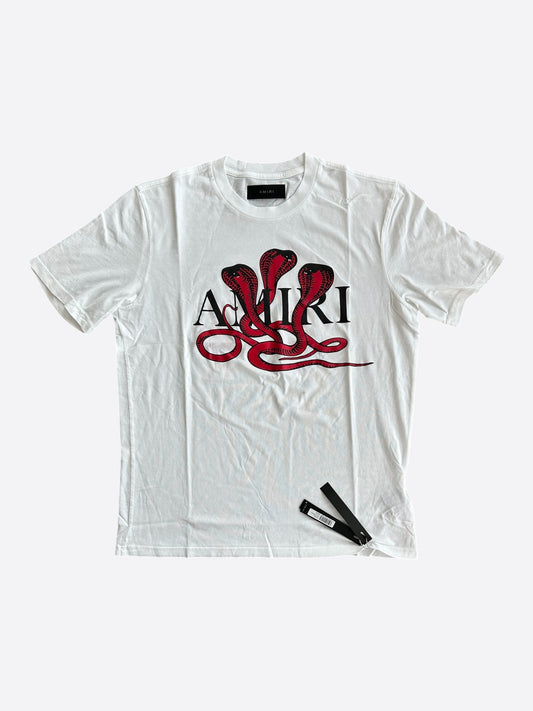 Amiri White & Red Snake Logo T-Shirt