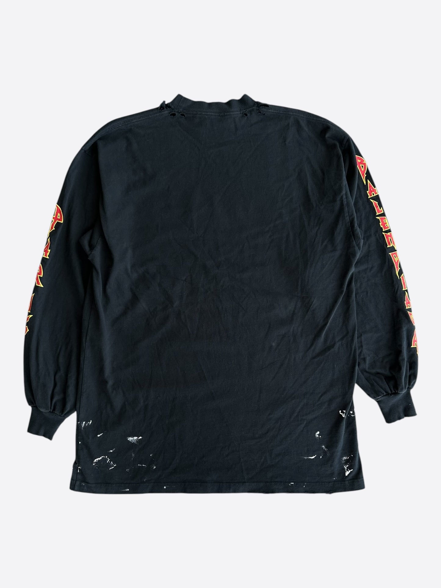Balenciaga Black & Red Metal Logo Longsleeve T-Shirt