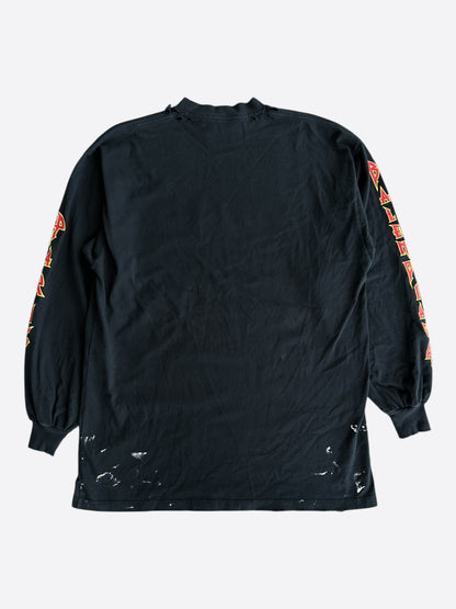 Balenciaga Black & Red Metal Logo Longsleeve T-Shirt