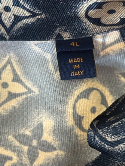 Louis Vuitton Navy & Beige Monogram Button Up Shirt