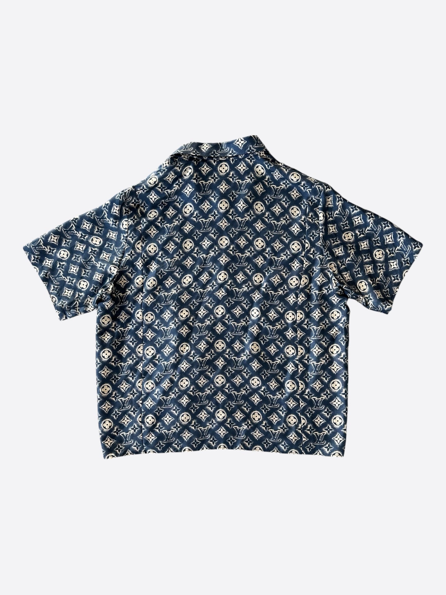 Louis Vuitton Navy & Beige Monogram Button Up Shirt