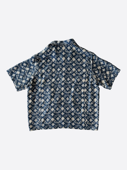 Louis Vuitton Navy & Beige Monogram Button Up Shirt
