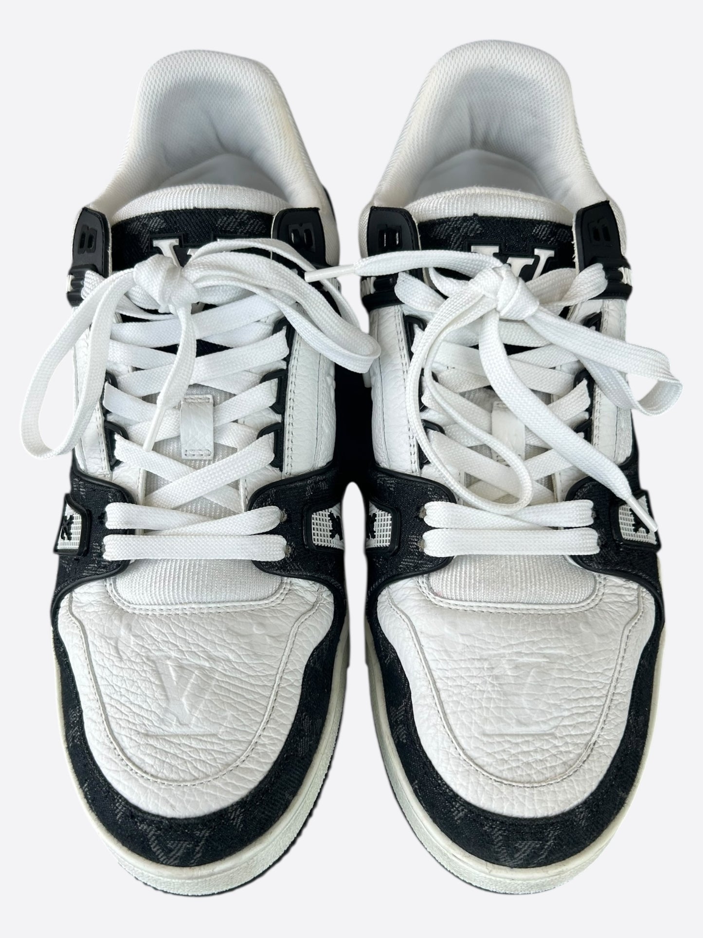 Louis Vuitton Black & White Denim Monogram Trainers
