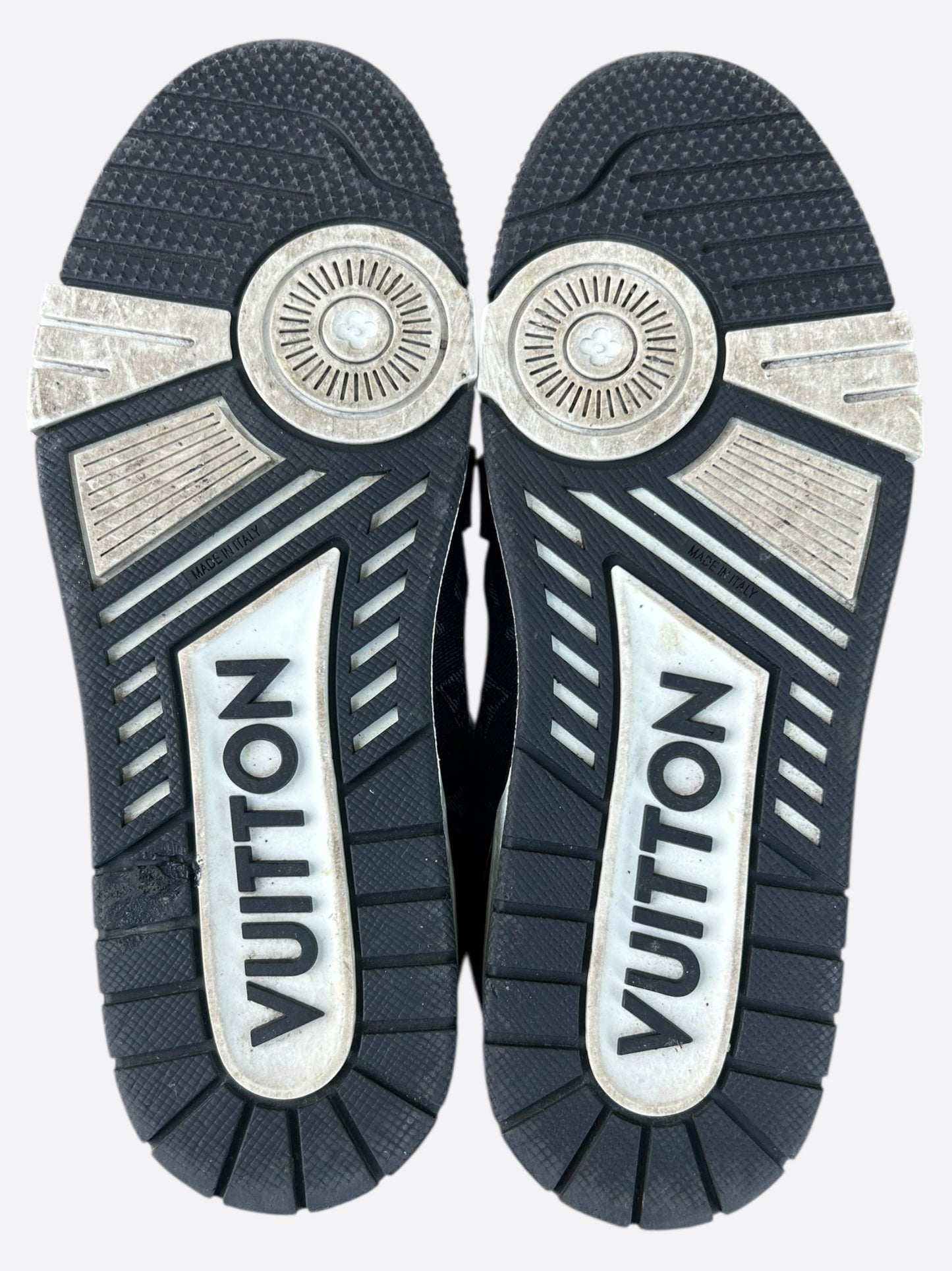 Louis Vuitton Black & White Denim Monogram Trainers