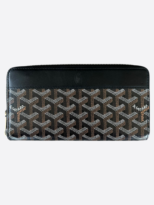 Goyard Black Matignon GM long wallet