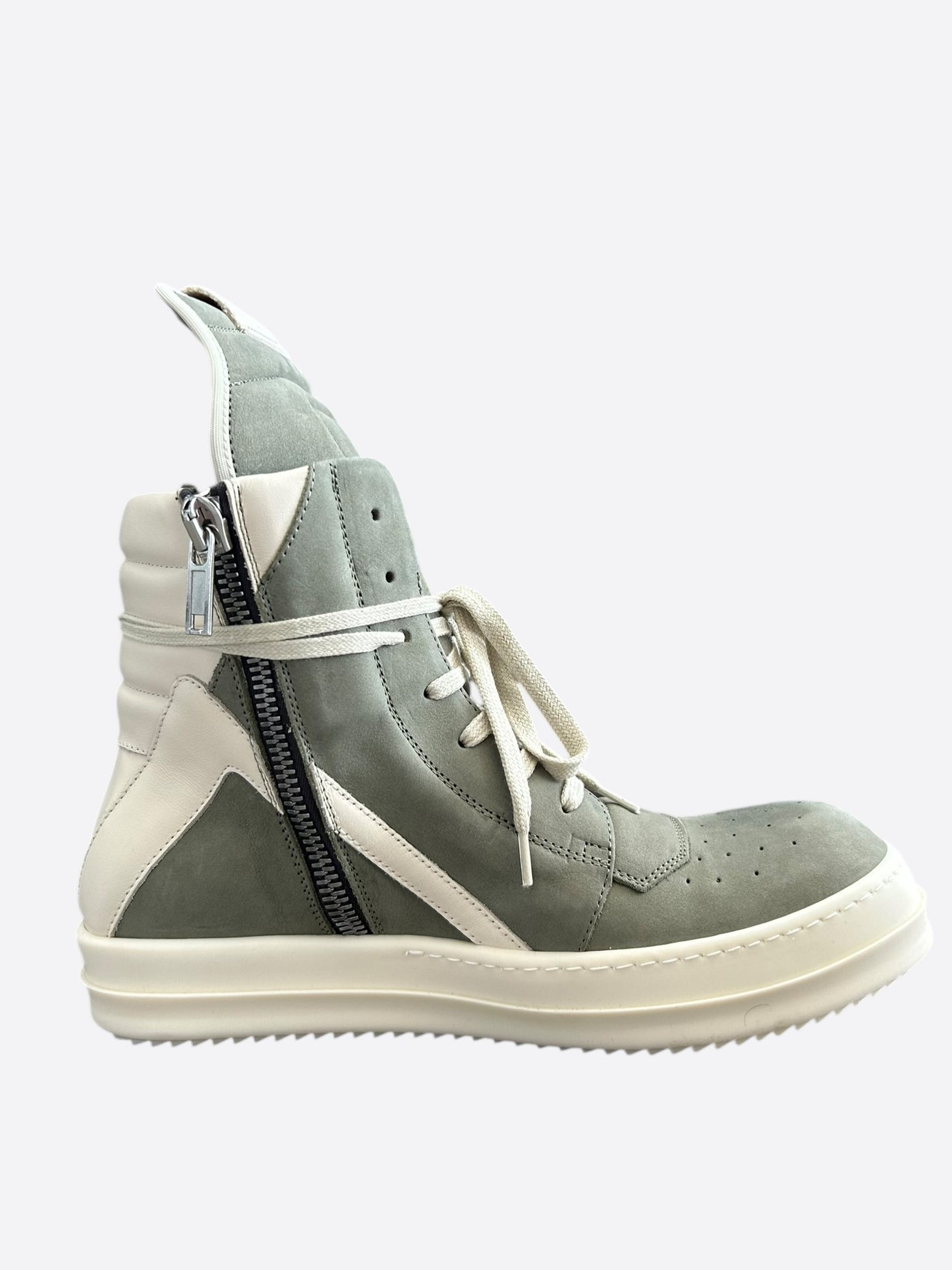 Rick Owens Green & White Geobaskets