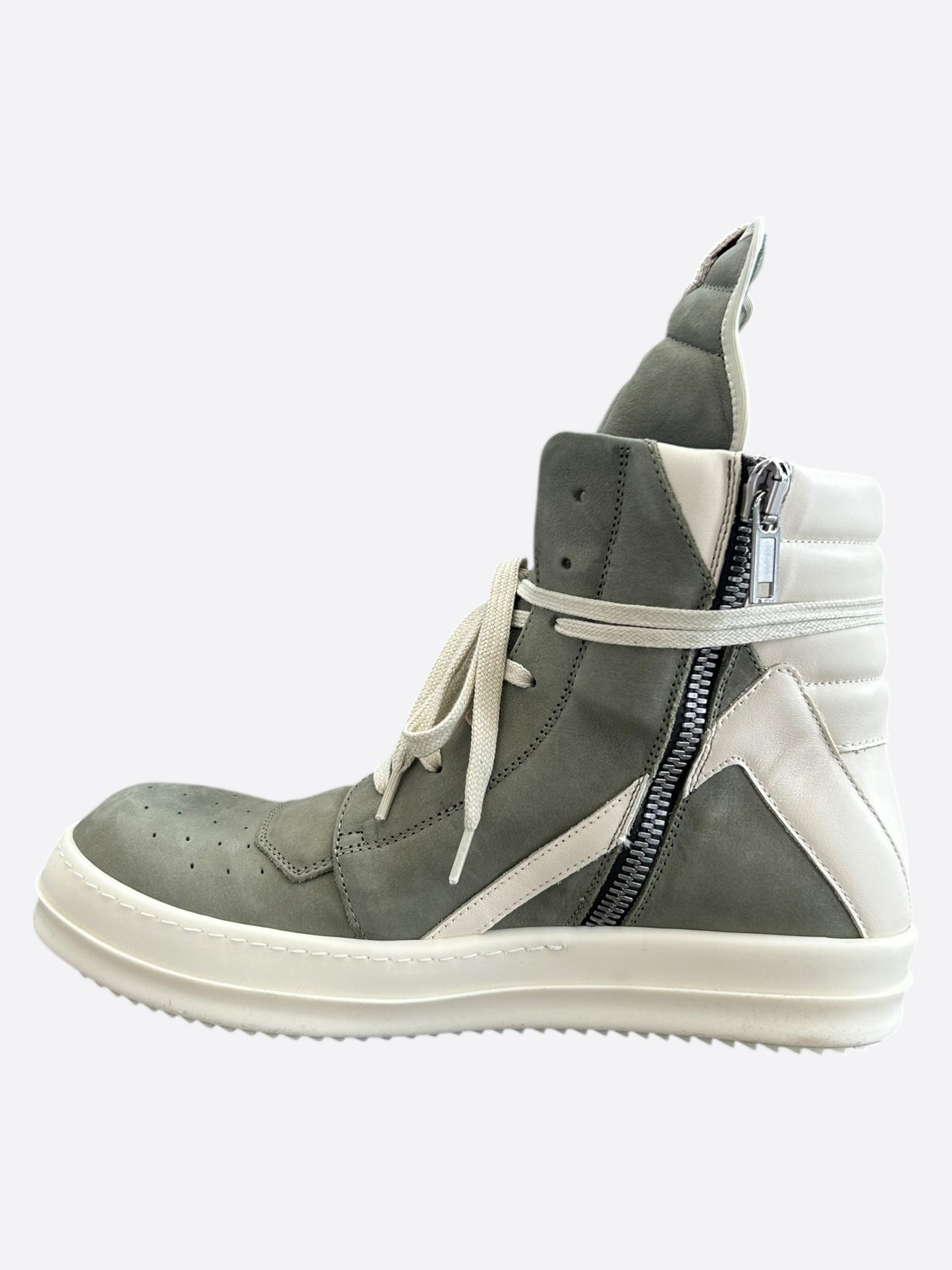 Rick Owens Green & White Geobaskets