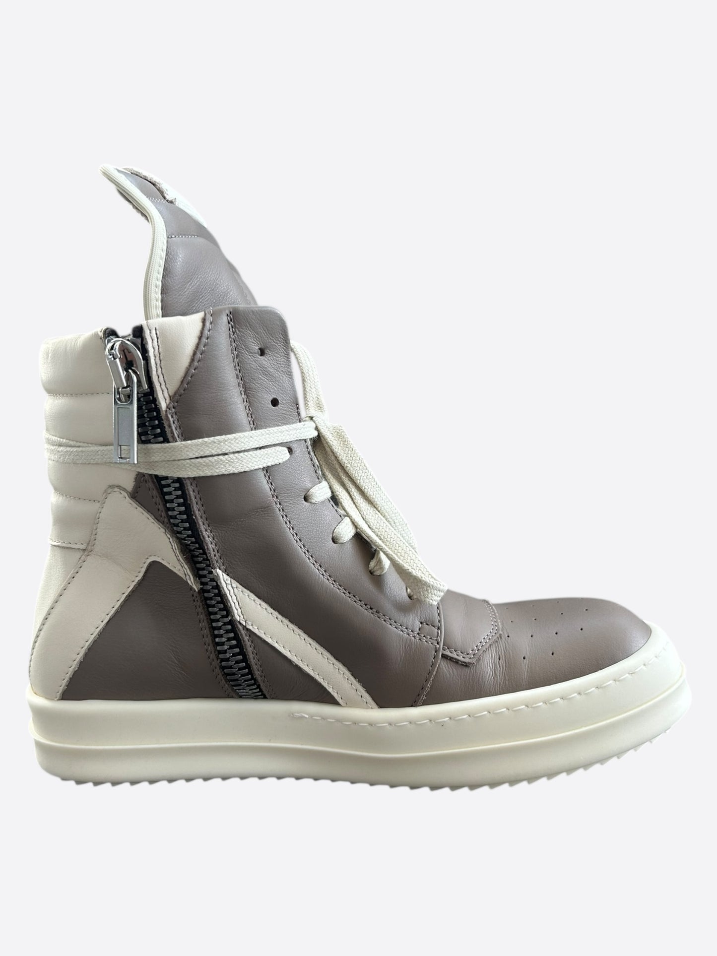 Rick Owens Brown & White Geobaskets