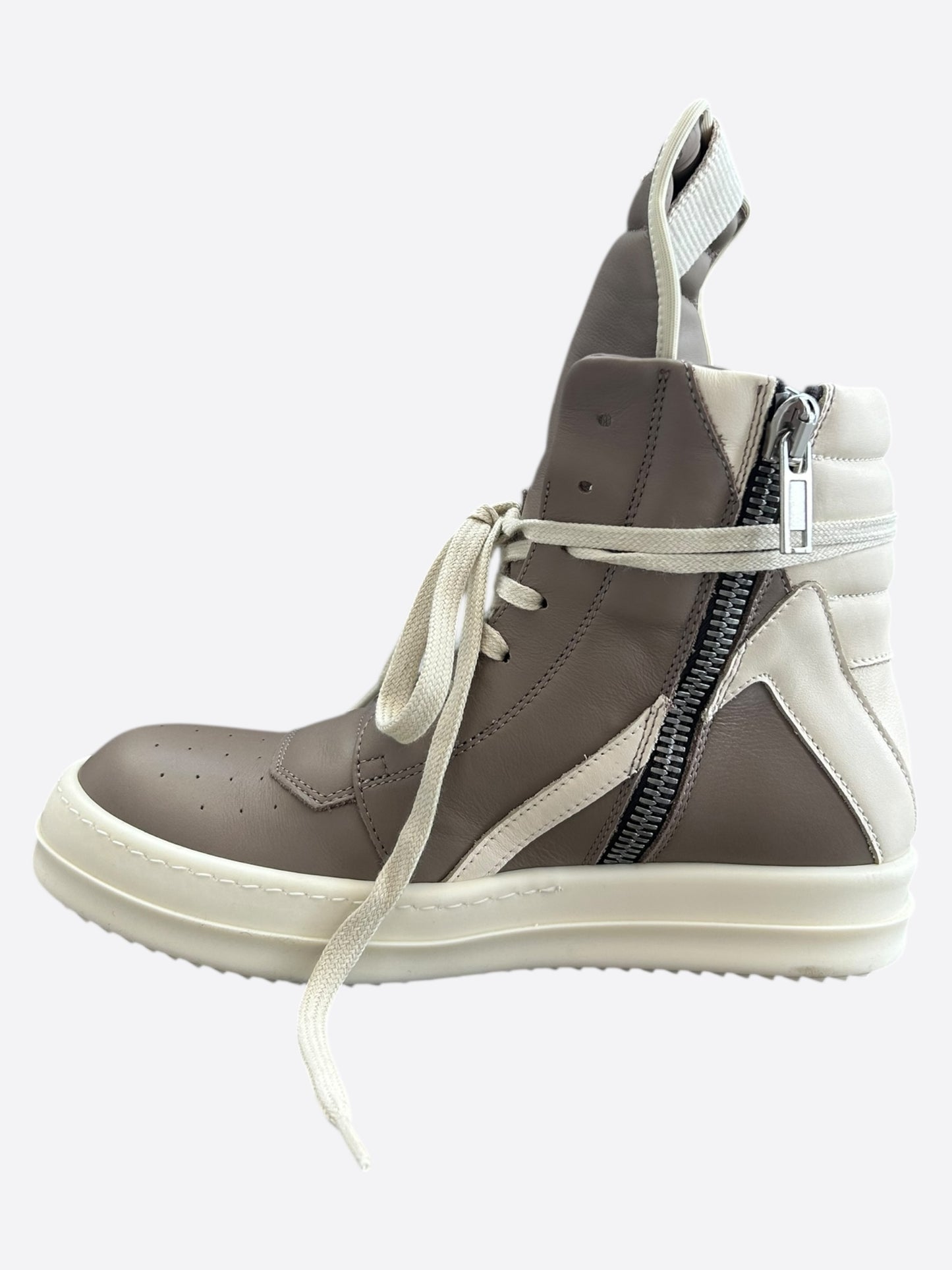 Rick Owens Brown & White Geobaskets