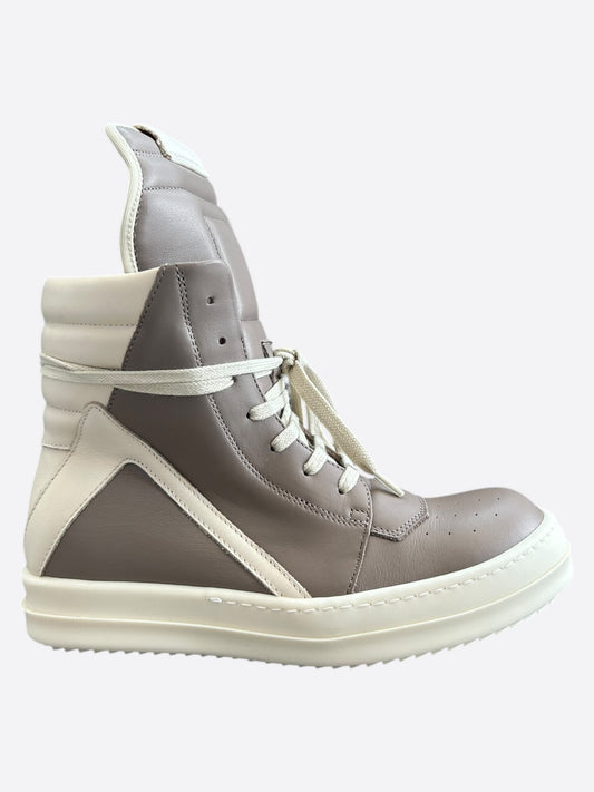 Rick Owens Brown & White Geobaskets
