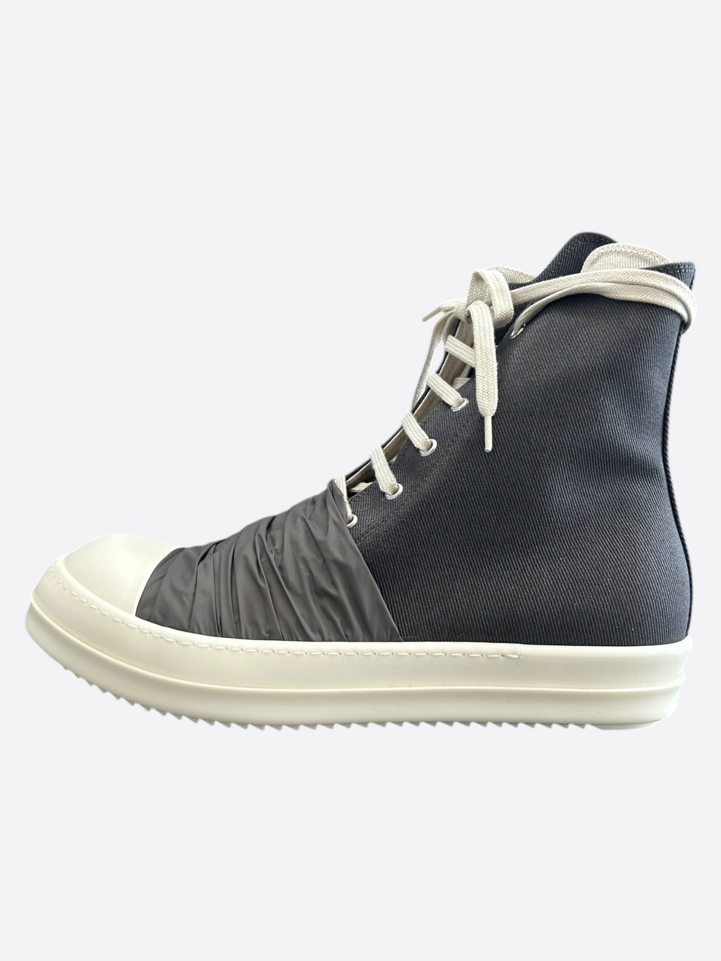 Rick Owens Black & White Hustler High Top Sneakers