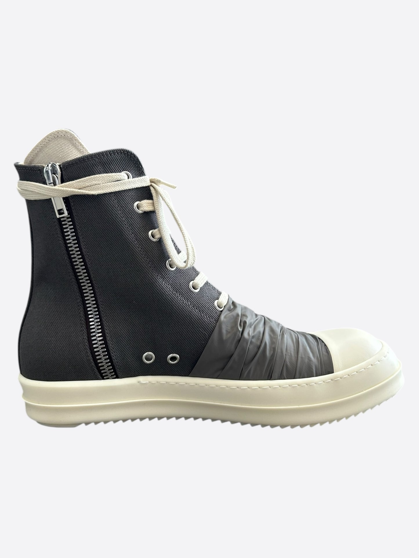 Rick Owens Black & White Hustler High Top Sneakers