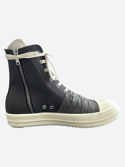 Rick Owens Black & White Hustler High Top Sneakers