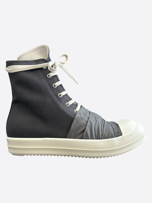 Rick Owens Black & White Hustler High Top Sneakers