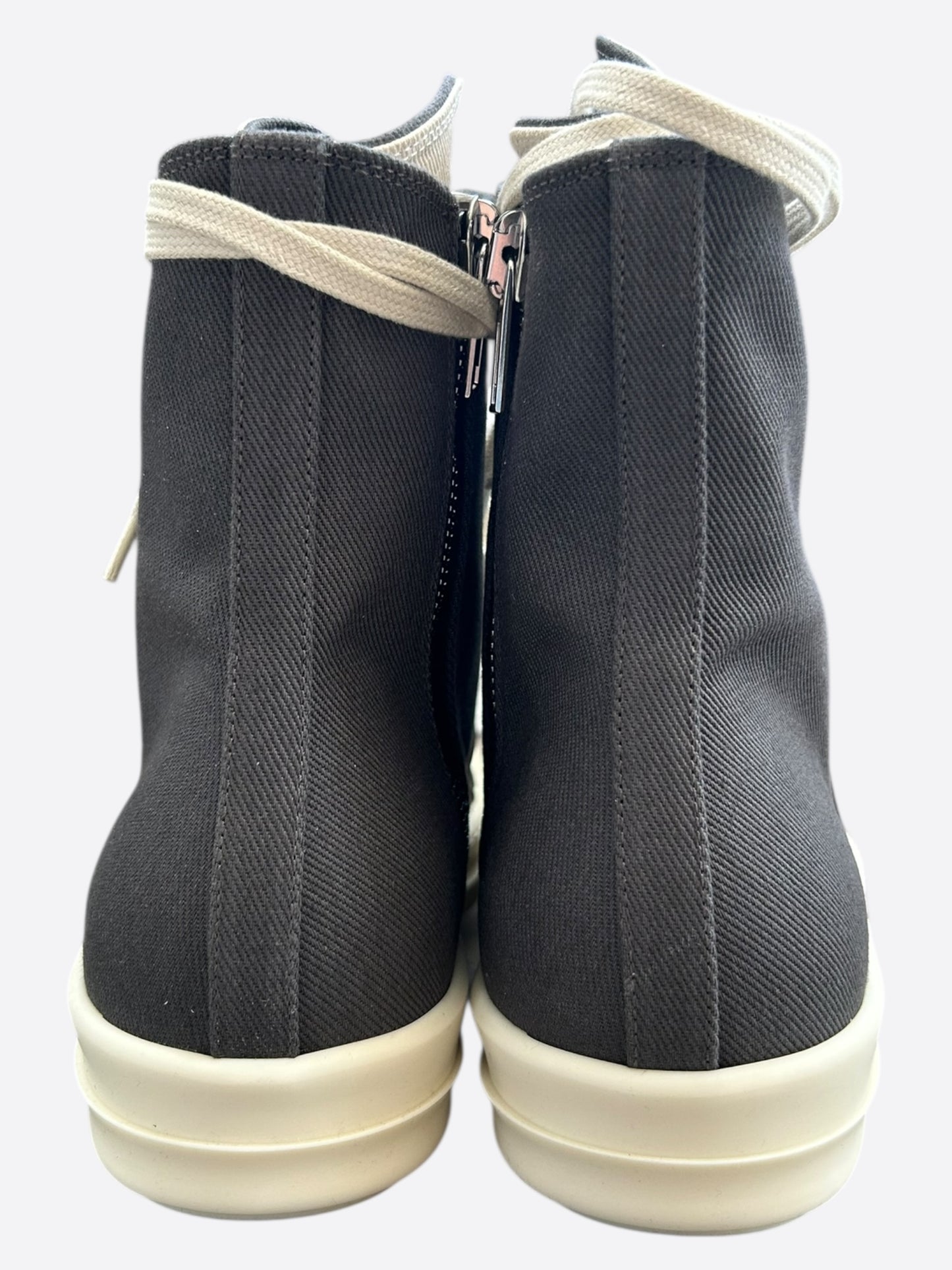 Rick Owens Black & White Hustler High Top Sneakers