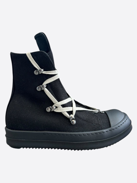 Rick Owens Black Hexagram Women's High Top Sneakers