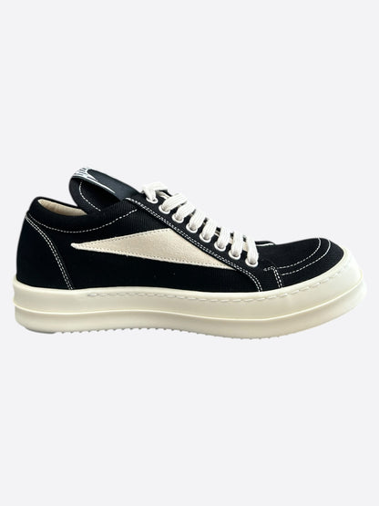 Rick Owens Black & White Hollywood Vintage Women's Low Top Sneakers