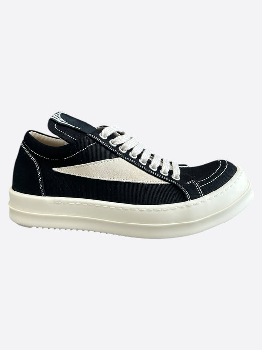 Rick Owens Black & White Hollywood Vintage Women's Low Top Sneakers