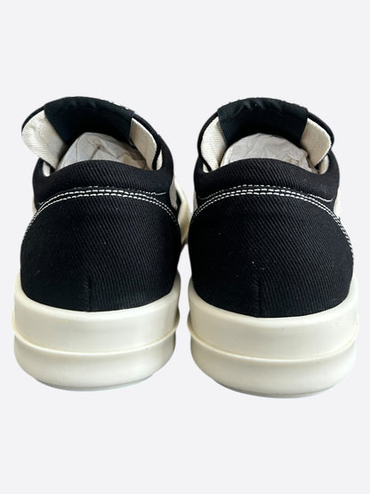 Rick Owens Black & White Hollywood Vintage Women's Low Top Sneakers