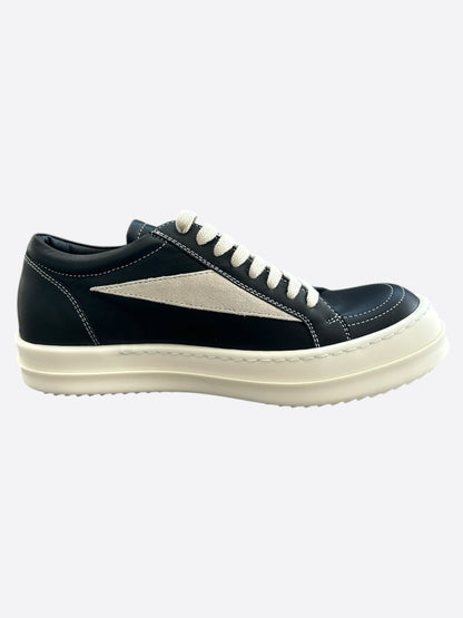 Rick Owens Black & White Leather Vintage Women's Low Top Sneakers