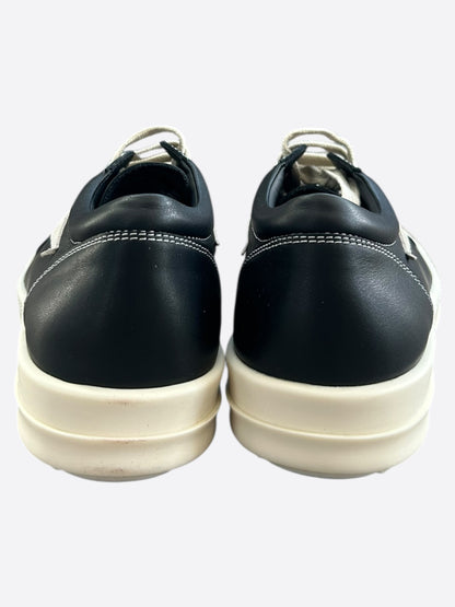 Rick Owens Black & White Leather Vintage Women's Low Top Sneakers