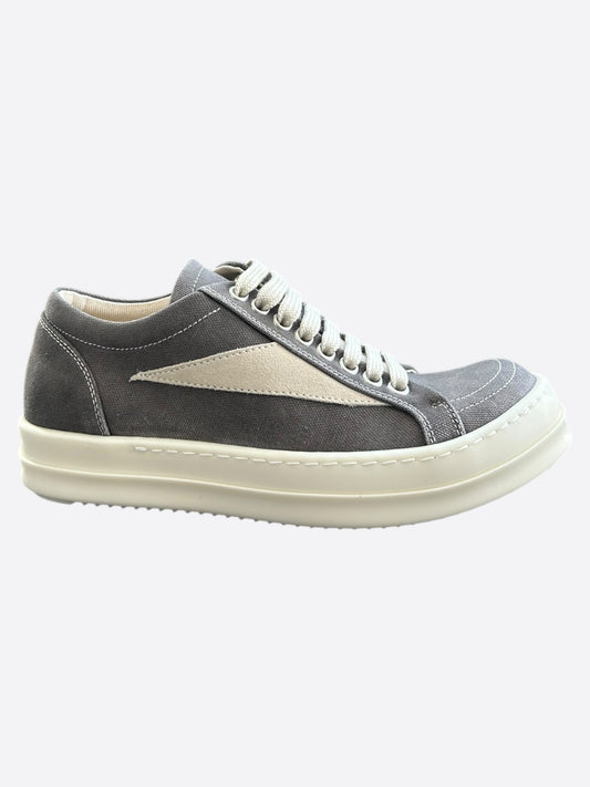 Rick Owens Grey & White Vintage Women's Low Top Sneakers