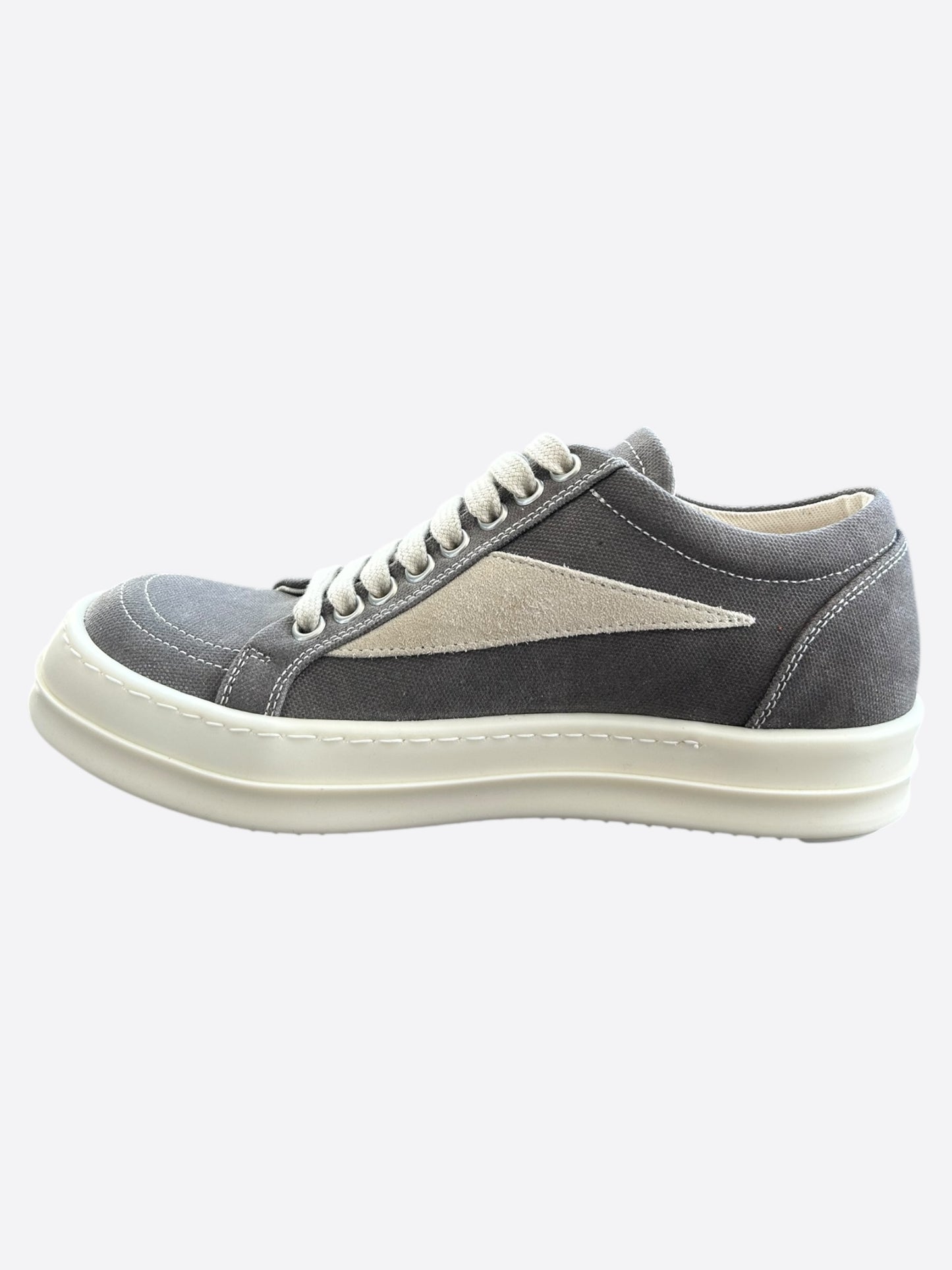 Rick Owens Grey & White Vintage Women's Low Top Sneakers