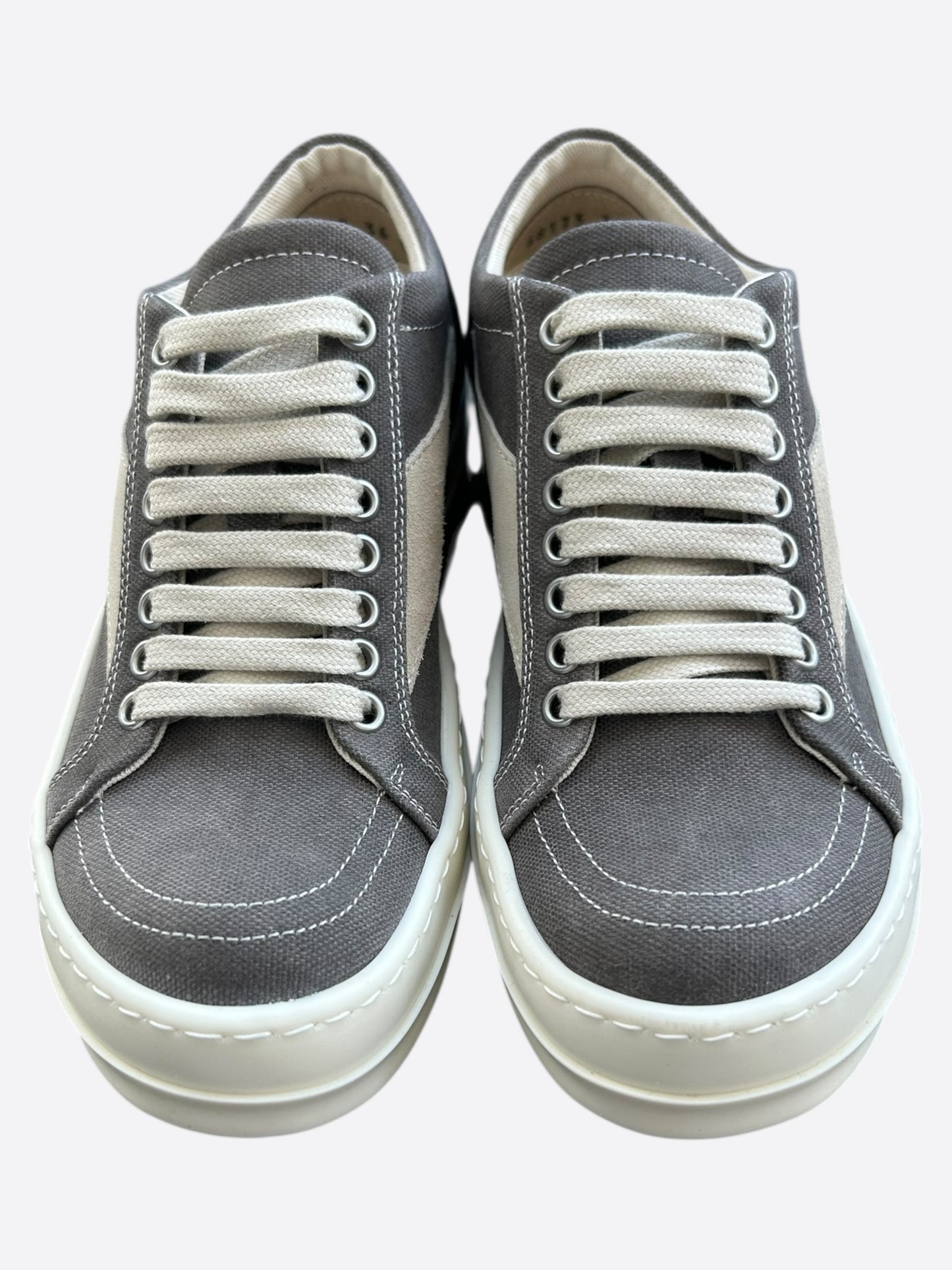 Rick Owens Grey & White Vintage Women's Low Top Sneakers