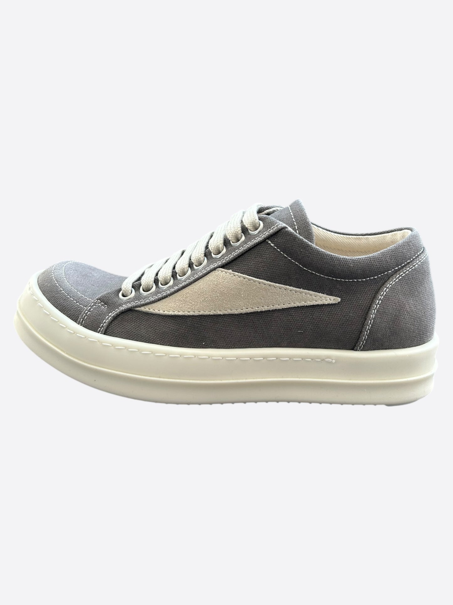 Rick Owens Grey & White Vintage Women's Low Top Sneakers