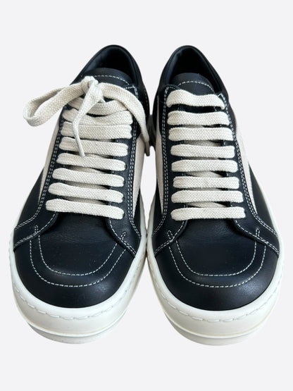 Rick Owens Black & White Leather Vintage Women's Low Top Sneakers