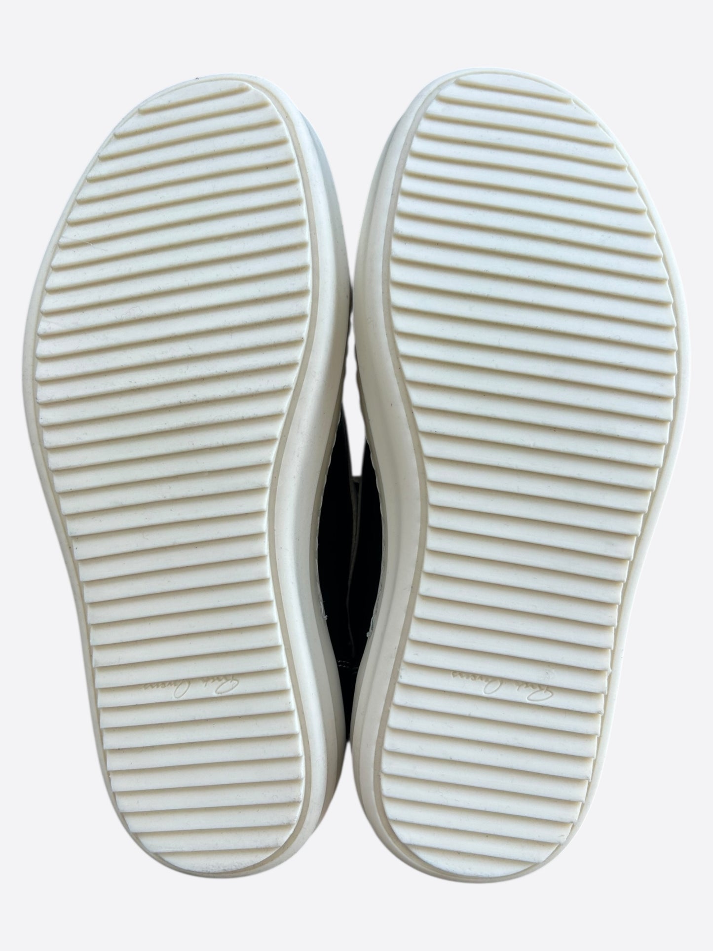 Rick Owens Black & White Leather Vintage Women's Low Top Sneakers