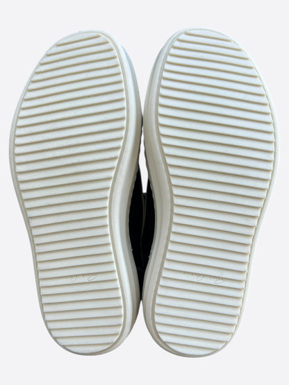 Rick Owens Black & White Leather Vintage Women's Low Top Sneakers