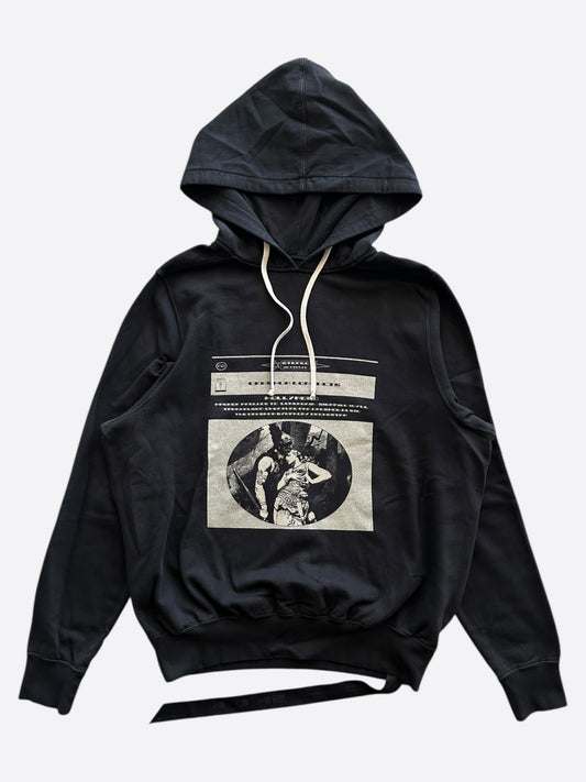Rick Owens Black Hollywood Graphic Hoodie