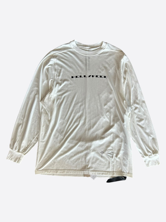 Rick Owens White & Black Hollywood Longsleeve T-Shirt