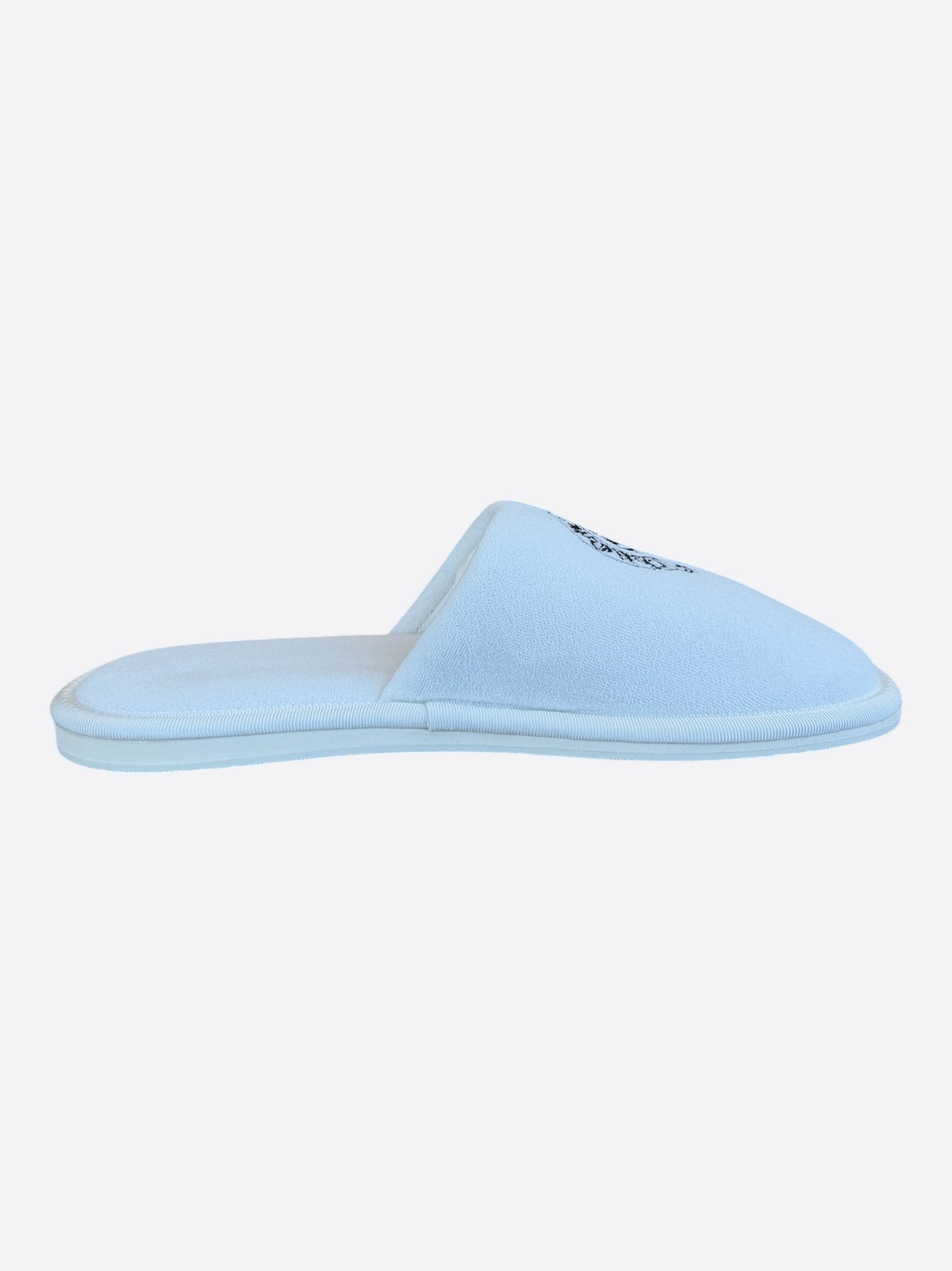Chrome Hearts White & Black Horseshoe Logo Slippers