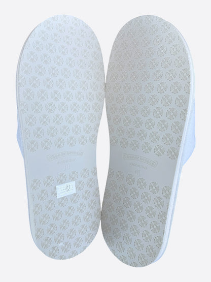 Chrome Hearts White & Black Horseshoe Logo Slippers
